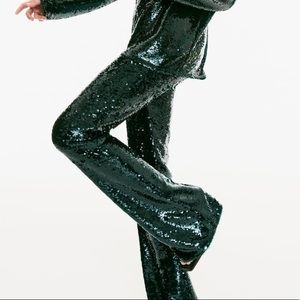 Flared sequin pants